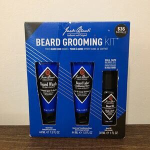 Jack Black Beard Grooming Kit Beard Wash Lube Oil & Comb New Sealed Open Box